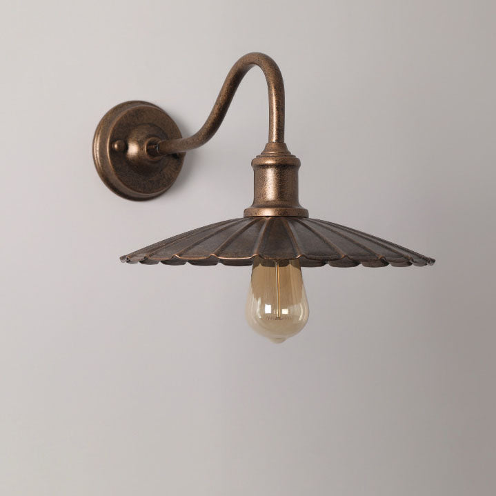 Waterproof Pleated Petal Iron 1-Light Wall Sconce Lamp