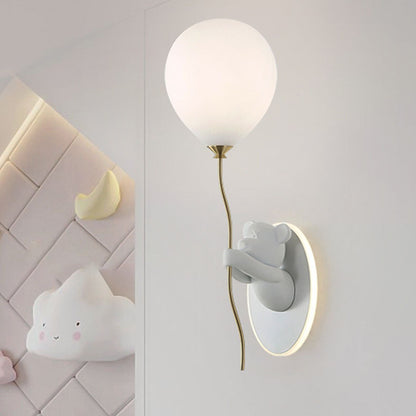 Cartoon Balloon Iron Resin Glass 1-Light Wall Sconce Lamp