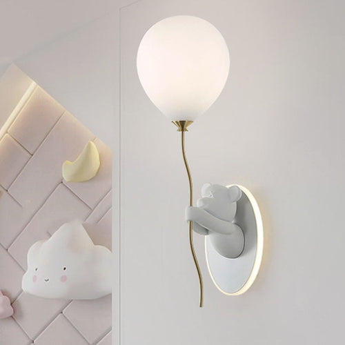 Cartoon Balloon Iron Resin Glass 1-Light Wall Sconce Lamp