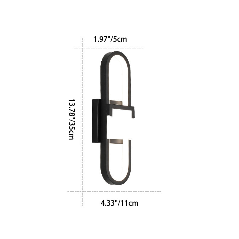 Oval Rectangle Iron Aluminum LED Wall Sconce Lamp