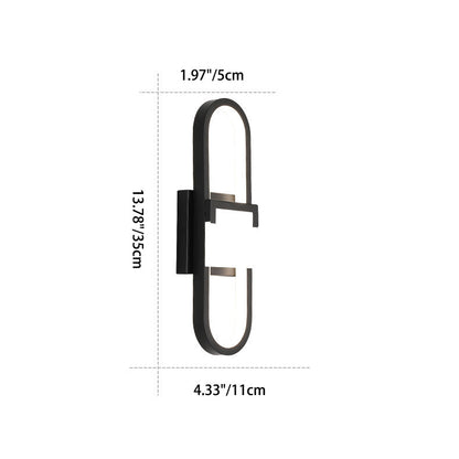 Oval Rectangle Iron Aluminum LED Wall Sconce Lamp