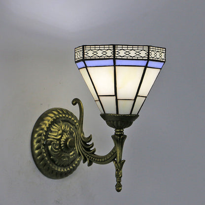 Tiffany Square Stained Glass 1-Light Wall Sconce Lamp