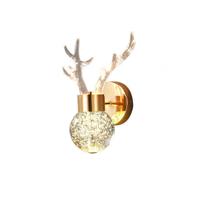 Acrylic Antler Bubble Crystal Ball LED Wall Sconce Lamp
