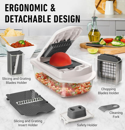 Vegetable Slicer with 8 Blades & Collection Container