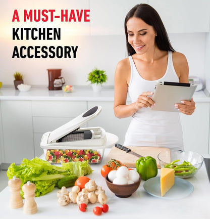 Vegetable Slicer with 8 Blades & Collection Container