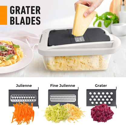 Vegetable Slicer with 8 Blades & Collection Container