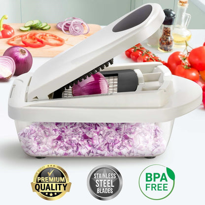 Vegetable Slicer with 8 Blades & Collection Container