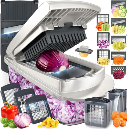 Vegetable Slicer with 8 Blades & Collection Container