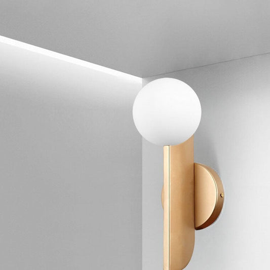 Gold Patchwork Glass Globe 1-Light LED Wall Sconce Lamp