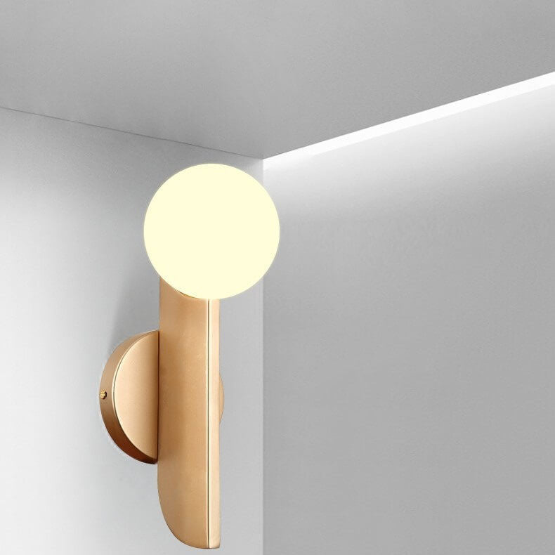 Gold Patchwork Glass Globe 1-Light LED Wall Sconce Lamp