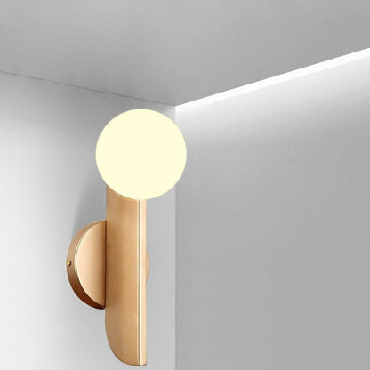 Gold Patchwork Glass Globe 1-Light LED Wall Sconce Lamp