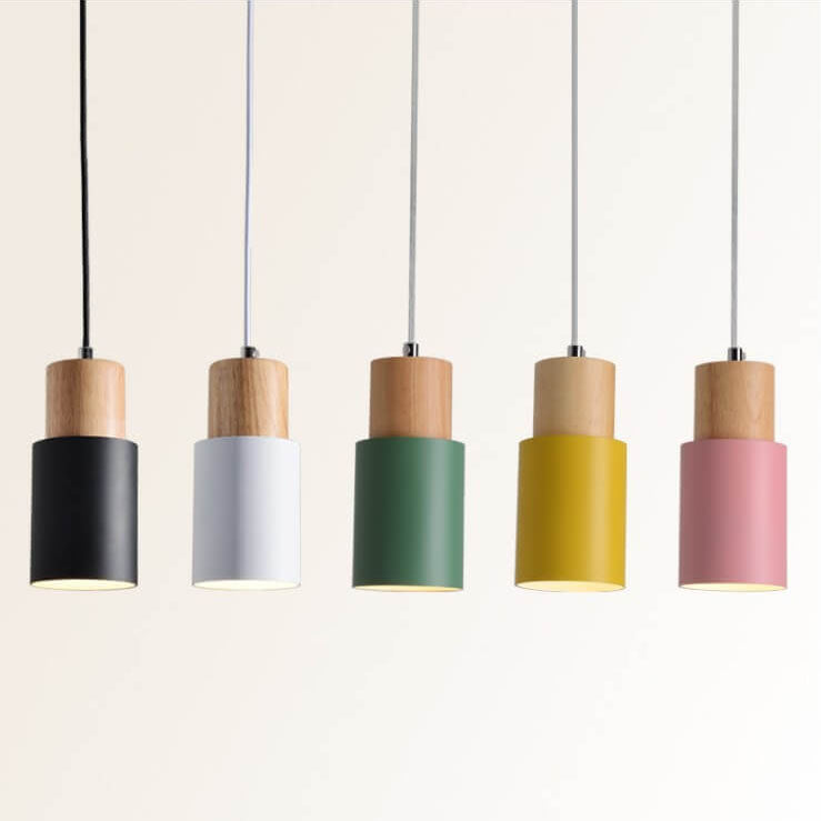Nordic Macaron Cylinder Aluminum 1-Light LED Pendant