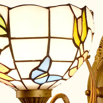 European Tiffany Glass Metal 1-Light Wall Sconce Lamp