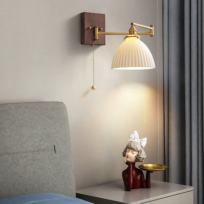 Japanese Grain Full Copper Ceramic 1-Light Wall Sconce Lamp