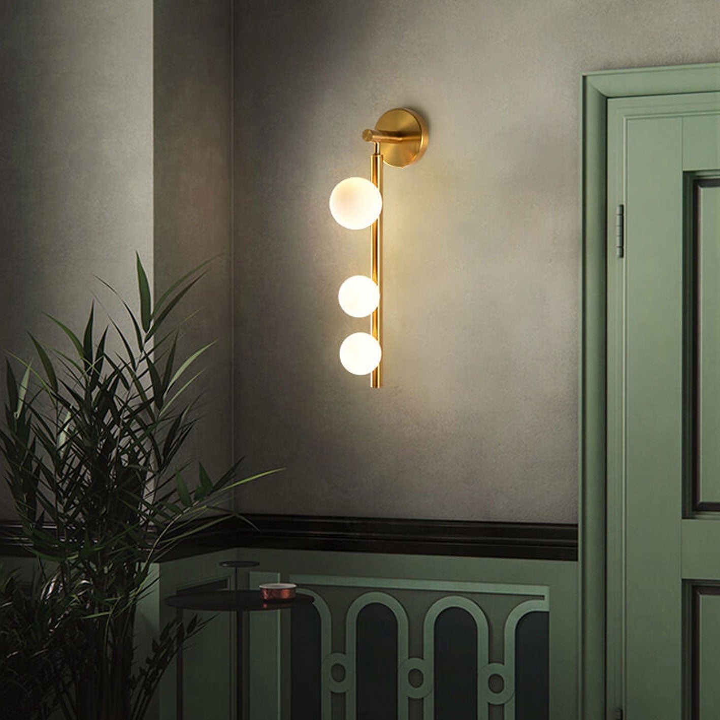 Light Luxury Bead String Design 3-Light Wall Sconce Lamp
