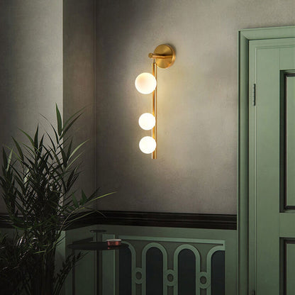 Light Luxury Bead String Design 3-Light Wall Sconce Lamp