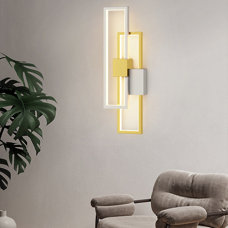 Minimalist Square Frame Iron Silicone LED Wall Sconce Lamp