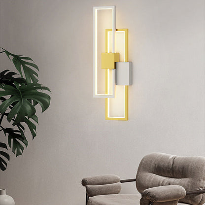Minimalist Square Frame Iron Silicone LED Wall Sconce Lamp