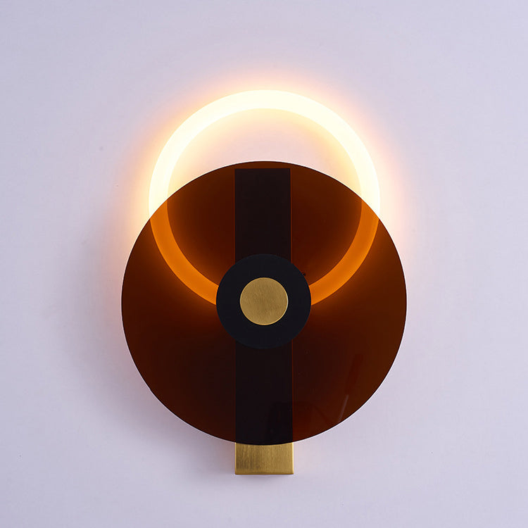 Creative Iron Acrylic Round Disc LED Wall Sconce Lamp