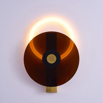 Creative Iron Acrylic Round Disc LED Wall Sconce Lamp