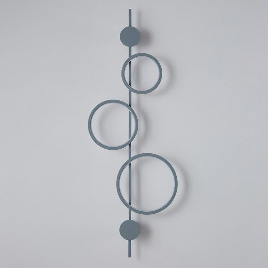 Multiple Circle Iron Silicone LED Wall Sconce Lamp