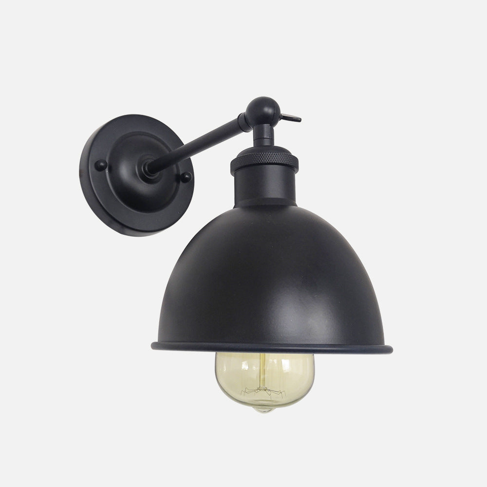 Iron Shade Rocker Arm 1-Light Wall Sconce Lamp