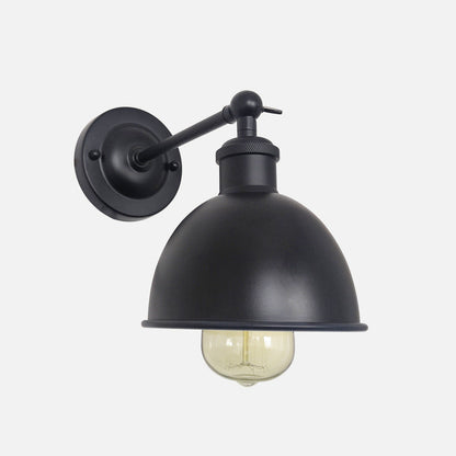 Iron Shade Rocker Arm 1-Light Wall Sconce Lamp