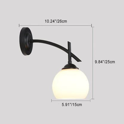 Simplicity Spherical Glass Shade 1-Light Wall Sconce Lamp