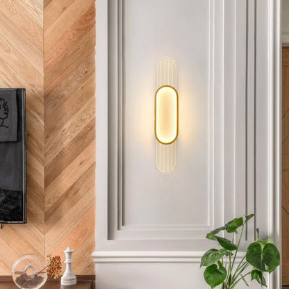 Nordic Iron Acrylic Strip Elliptical LED Wall Sconce Lamp
