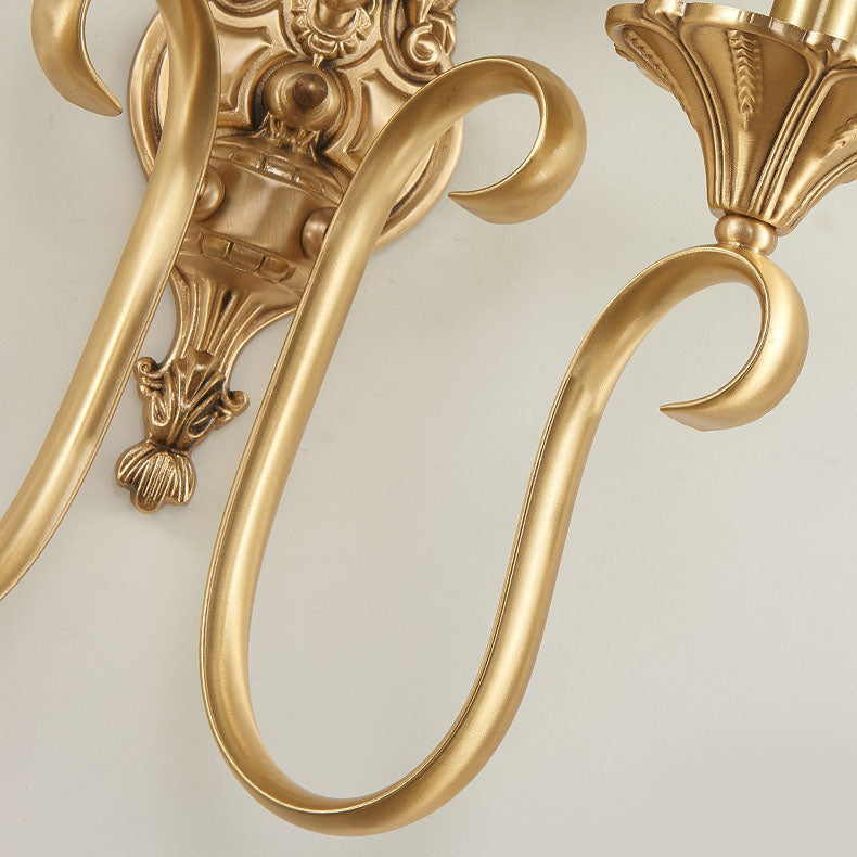 European Light Copper Glass 1/2-Light Wall Sconce Light