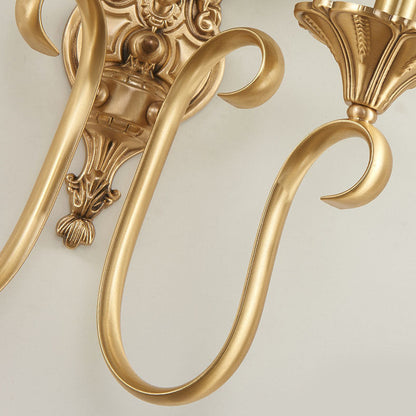 European Light Copper Glass 1/2-Light Wall Sconce Light