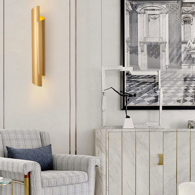 Irregular Cylinder Metal 2-Light Wall Sconce Lamp