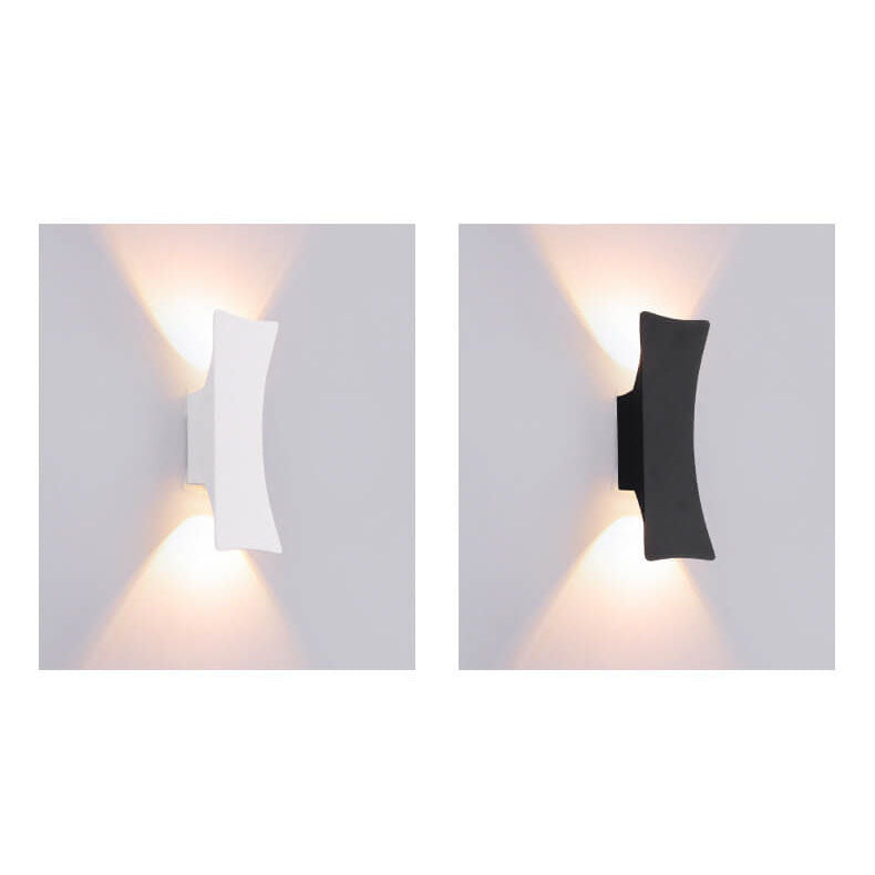 Rectangular Curved LED Outdoor Waterproof Wall Sconce Lamp