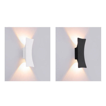 Rectangular Curved LED Outdoor Waterproof Wall Sconce Lamp