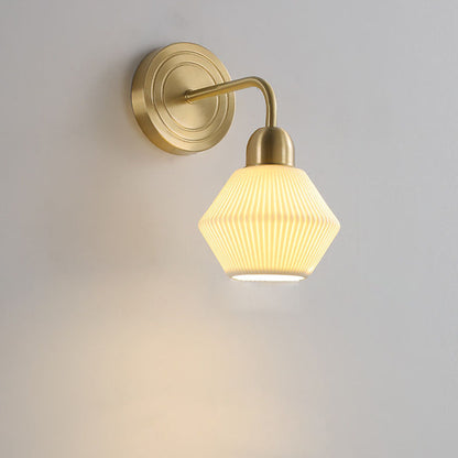 Geometrical Gold Finish Frame 1-Light Wall Sconce Lamp
