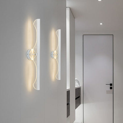 Long Wave Iron Aluminum Silicone LED Wall Sconce Lamp