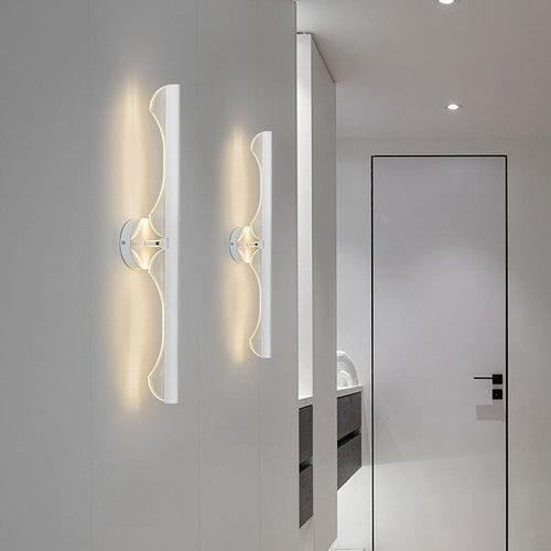 Long Wave Iron Aluminum Silicone LED Wall Sconce Lamp