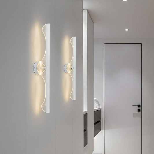 Long Wave Iron Aluminum Silicone LED Wall Sconce Lamp