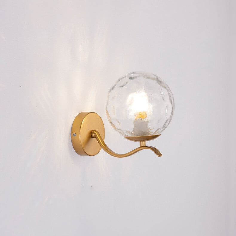 Iron Spherical Glass Lampshade 1-Light Wall Sconce Lamp