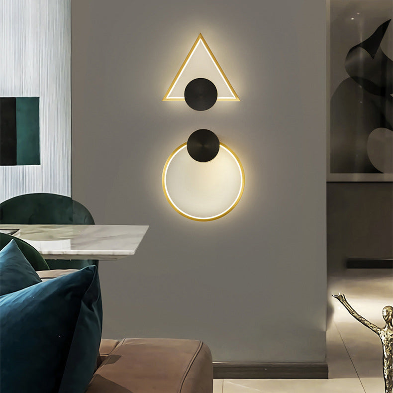 Brass Acrylic Triangle Square Circle LED Wall Sconce Lamp