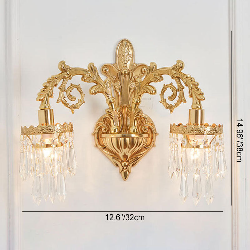 French All-Copper Branch 1/2-Light Wall Sconce Lamp