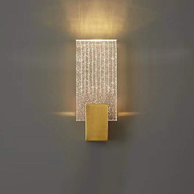 Minimalist Square Copper Crystal LED Wall Sconce Lamp