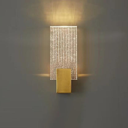 Minimalist Square Copper Crystal LED Wall Sconce Lamp