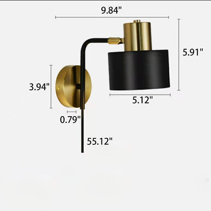 Rotatable Swing Arm Iron 1-Light Wall Sconce Lamp