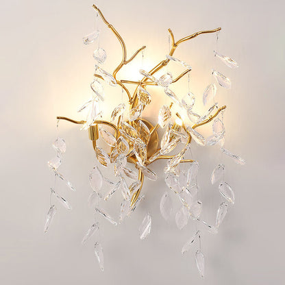 Light Luxury Crystal Resin 3-Light Wall Sconce Lamp