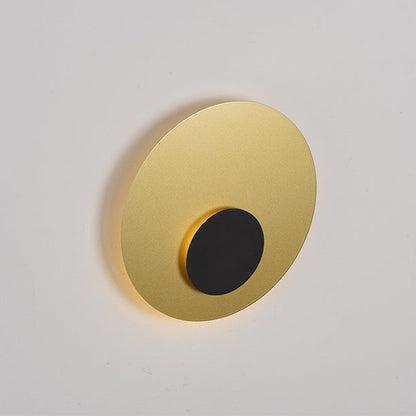 Minimalist Iron Round Flat Piece LED Wall Sconce Lamp