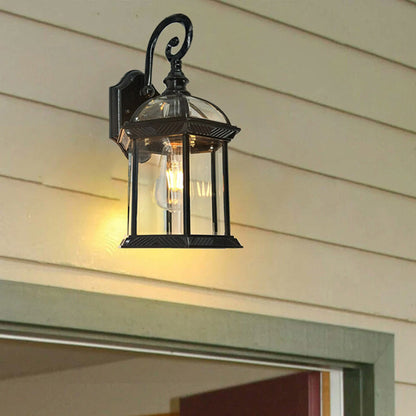 Waterproof Glass Hexagonal Prism 1-Light Wall Sconce Lamp