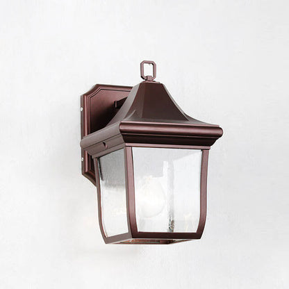 Retro Aluminum Alloy Glass 1-Light Outdoor Wall Sconce Lamp