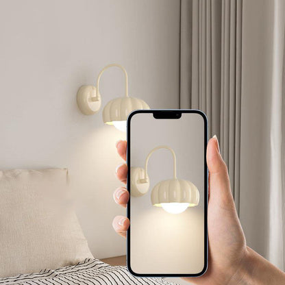 Minimalist Cream Oval Resin PE 1-Light Wall Sconce Lamp