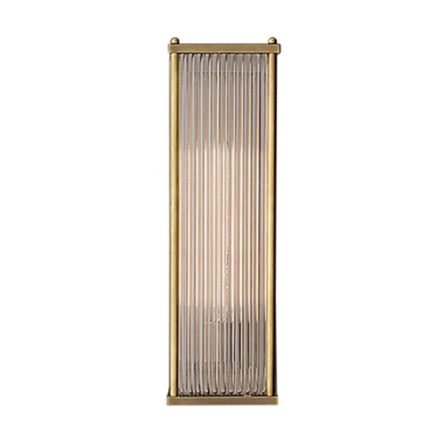 Light Rectangular Hardware Glass 1-Light Wall Sconce Lamp